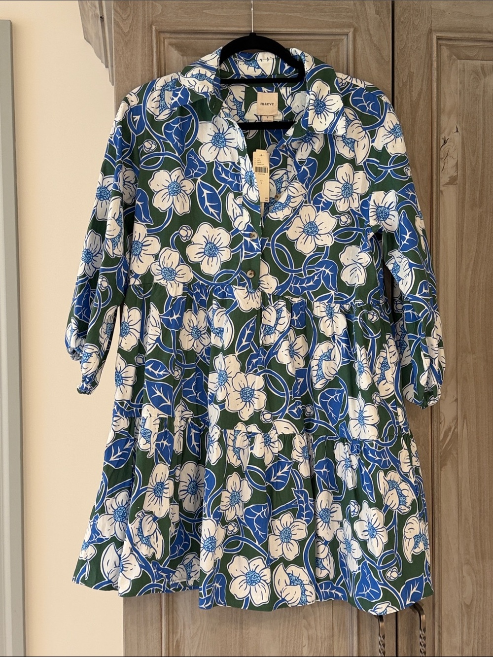 Maeve Green, Blue & White Floral Dress